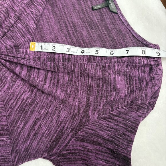 Daisy Fuentes Womens Purple V-Neck Long Sleeve Top W/ Twist Front Detail -Size L - Picture 10 of 12